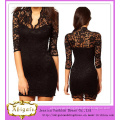 2013 Elegant Women's Sexy Lace V-Neck Slim Short Cocktail Dress with Sleeves (SR22)